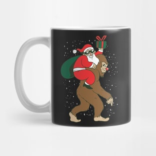 Santa Riding Bigfoot Funny Yeti Christmas design Mug